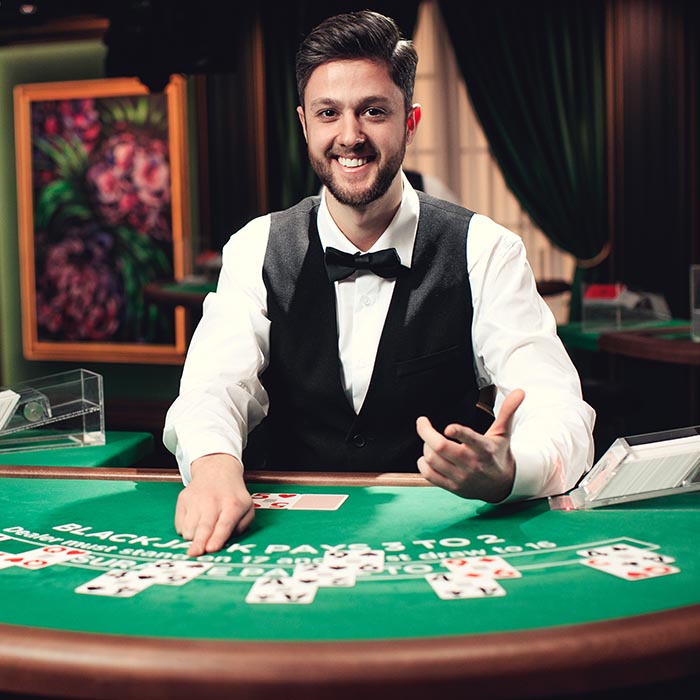 Live blackjack dealer